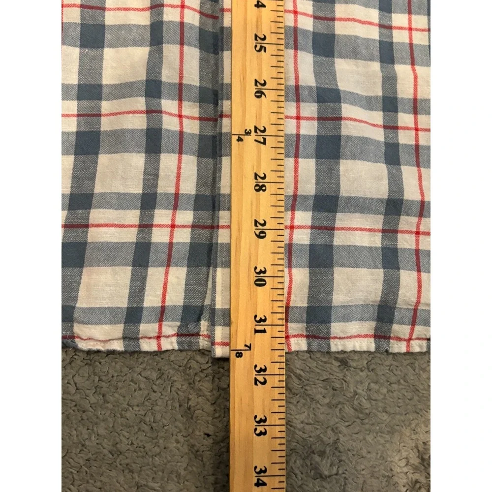 Banana Republic Mens XL Red Blue Plaid Long Sleeve Button Up Casual Shirt